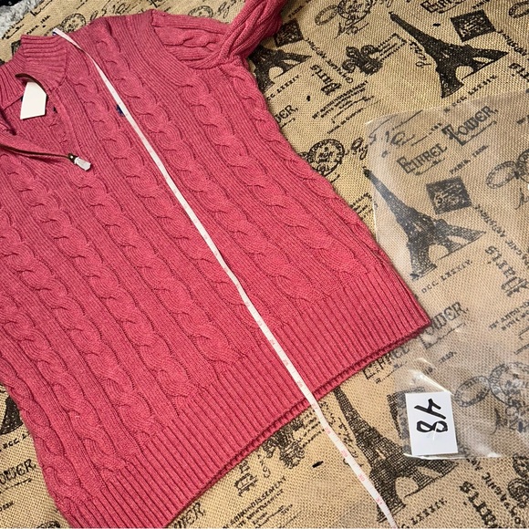 Polo Ralph Lauren NWT! Men'S Old Pink Cable-Knit Cotton Quarter-Zip Sweater - Picture 14 of 15